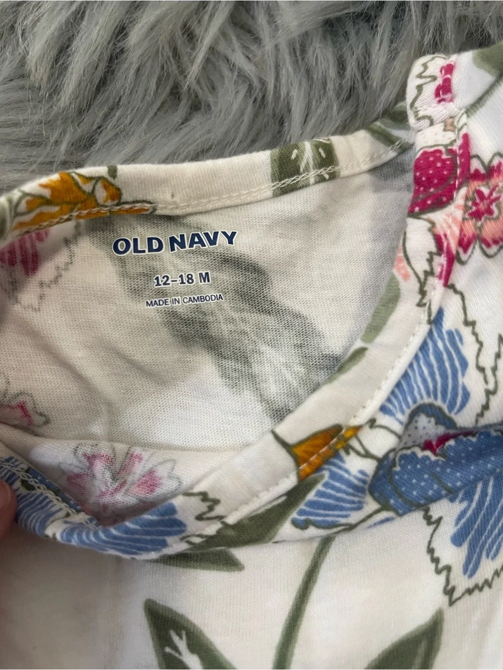 Old Navy Floral Baby Girl Dress 12-18M Cotton Short Sleeve Item #2772